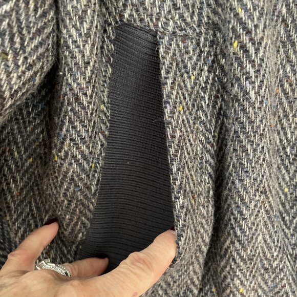 Vintage Members Only Tweed Jacket Mens 42 Large Gray Quilted Lining Retro 80s - Picture 4 of 13